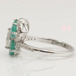 Load image into Gallery viewer, Butterfly Emerald Diamond Ring: 14k Gold Gemstone Statement Jewelry