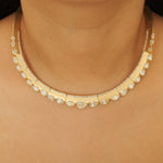 Load image into Gallery viewer, Pear & Marquise Diamond Choker: 14k Gold Bridal Necklace, HRD Certified