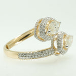 Load image into Gallery viewer, Marquise Diamond Double Halo Bypass Ring: 14k Solid Gold Statement Jewelry