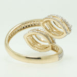 Load image into Gallery viewer, Marquise Diamond Double Halo Bypass Ring: 14k Solid Gold Statement Jewelry