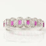 Load image into Gallery viewer, Natural Ruby & Diamond Halo Ring - 14k Solid Gold Eternity Band Jewellery, Certified Jewelry