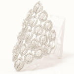 Load image into Gallery viewer, 14k Solid Gold Marquise Natural Diamond Lattice Ring: Wide Halo Cocktail Jewellery, Certified Jewelry