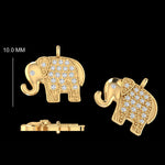 Load image into Gallery viewer, Elephant Diamond Charm, 14k Solid Gold, Natural Diamonds, Layering Animal Pendant, Dual Tone Necklace, Ready To Ship, Certified Jewelry