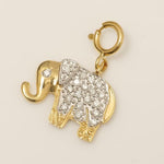 Load image into Gallery viewer, Elephant Diamond Charm, 14k Solid Gold, Natural Diamonds, Layering Animal Pendant, Dual Tone Necklace, Ready To Ship, Certified Jewelry