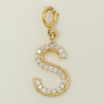 Load image into Gallery viewer, Alphabet Initial Diamond Charm, 14k Solid Gold, Natural Diamond, Everyday Stacking Pendant, Letter Necklace, Certified Jewelry