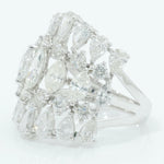 Load image into Gallery viewer, 14k Solid Gold Wide Natural Diamond Ring: Marquise & Pear Cocktail Jewelry, Certified Jewelry