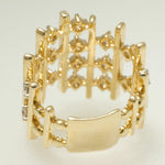 Load image into Gallery viewer, Geometric Wide Natural Diamond Ring: 14k Solid Gold Cocktail Band Ring, IGI Certified, Ready To Ship