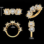 Load image into Gallery viewer, 14k Solid Gold Heart Diamond Halo Eternity Band Ring: Certified Wedding Jewelry