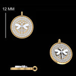 Load image into Gallery viewer, Dragonfly Diamond Charm, 14k Solid Gold, Natural Diamonds, Layering Insect Pendant, Dual Tone Necklace, Ready To Ship, Certified Jewelry