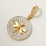 Load image into Gallery viewer, Dragonfly Diamond Charm, 14k Solid Gold, Natural Diamonds, Layering Insect Pendant, Dual Tone Necklace, Ready To Ship, Certified Jewelry