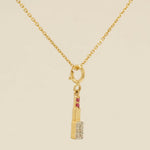 Load image into Gallery viewer, Ruby Lipstick Diamond Charm, 14k Solid Gold, Natural Diamonds, Layering Pendant, Gemstone Necklace, Ready To Ship, Certified Jewelry