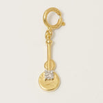Load image into Gallery viewer, Guitar Diamond Charm, 14k Solid Gold, Natural Diamond, Layering Musical Pendant, Instrumental Necklace, Ready To Ship, Certified Jewelry
