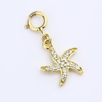 Load image into Gallery viewer, 14k Solid Gold Starfish Diamond Pendant Necklace - Natural Diamond Charm