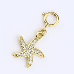 Load image into Gallery viewer, 14k Solid Gold Starfish Diamond Pendant Necklace - Natural Diamond Charm