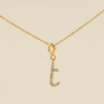 Load image into Gallery viewer, 14k Gold Initial Diamond Charm Pendant: Personalized Letter Necklace
