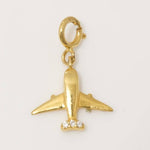 Load image into Gallery viewer, 14k Gold Diamond Airplane Charm Pendant: Travel Jewelry, Certified Jewelry, Ready To Ship