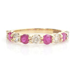 Load image into Gallery viewer, Ruby Diamond Eternity Band: 14k Solid Gold Stackable Ring