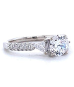 Load image into Gallery viewer, IGI Certified Round Solitaire Lab grown diamond ring: 14K Solid Gold Trillion Engagement Ring, Wedding Ring