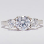 Load image into Gallery viewer, IGI Certified 3 Stone Lab Grown Diamond ring: 14K Solid Gold Wedding Ring