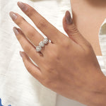 Load image into Gallery viewer, 14k Solid Gold Heart Diamond Halo Eternity Band Ring: Certified Wedding Jewelry