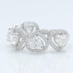 Load image into Gallery viewer, 14k Solid Gold Heart Diamond Halo Eternity Band Ring: Certified Wedding Jewelry