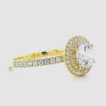 Load image into Gallery viewer, IGI Certified 0.70ct Lab grown Round Solitaire Diamond Ring: 14K Solid Gold Halo Wedding Ring