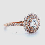 Load image into Gallery viewer, IGI Certified 0.70ct Lab grown Solitaire Halo Diamond ring: 14K Solid Gold Promise Wedding Ring