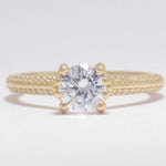 Load image into Gallery viewer, IGI Certified Lab grown Solitaire Diamond Engagement Ring: 14K Solid Gold Wedding Pave Band