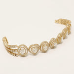 Load image into Gallery viewer, Multi-Shape Natural Diamond Double Halo Bracelet: 14k Solid Gold Bridal Jewellery, Certified Jewelry