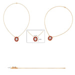 Load image into Gallery viewer, Natural Ruby & Oval Natural Diamond Necklace: 14k Solid Gold Stacking Gemstone Jewellery, Certified Jewelry