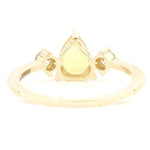 Load image into Gallery viewer, Pear Natural Yellow Sapphire Gemstone Ring: 14k Solid Gold Natural Diamonds Beaded Band, Certified Jewelry