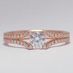 Load image into Gallery viewer, IGI Certified Lab grown Solitaire Ring: 14K Solid Gold Split Shank Engagement Ring