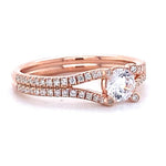 Load image into Gallery viewer, IGI Certified Lab grown Solitaire Ring: 14K Solid Gold Split Shank Engagement Ring