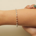 Load image into Gallery viewer, Two Tone Natural Diamond Tennis Bracelet: 14K Solid Gold Stacking Bracelet, IGI Certified, Ready To Ship,