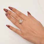 Load image into Gallery viewer, Leaf Cluster Natural Diamond Ring: 14k Solid Gold Bold Statement Jewelry, IGI Certified, Ready To Ship