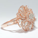 Load image into Gallery viewer, Flower Halo Natural Diamond Ring: 14k Solid Gold Marquise & Round Floral Cocktail Jewellery, Certified Jewelry