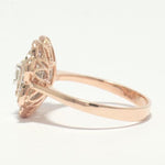 Load image into Gallery viewer, Square Floral Natural Diamond Ring: 14k Solid Gold Cluster Halo Statement Ring, IGI Certified, Ready To Ship