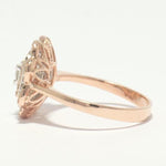 Load image into Gallery viewer, Square Floral Natural Diamond Ring: 14k Solid Gold Cluster Halo Statement Ring, IGI Certified, Ready To Ship