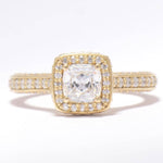 Load image into Gallery viewer, IGI Certified Lab Grown Cushion Halo Ring: 14K Solid Gold Wedding Ring