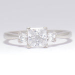 Load image into Gallery viewer, IGI Certified 3 Stone Lab grown Diamond: 14K Solid Gold Princess Solitaire Engagement Ring