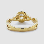 Load image into Gallery viewer, IGI Certified Lab grown Solitaire Halo Diamond Ring: 14K Solid Gold Bridal Twisted Band Ring