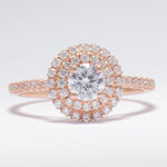 Load image into Gallery viewer, IGI Certified 0.70ct Lab grown Solitaire Halo Diamond ring: 14K Solid Gold Promise Wedding Ring