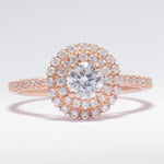 Load image into Gallery viewer, IGI Certified 0.70ct Lab grown Solitaire Halo Diamond ring: 14K Solid Gold Promise Wedding Ring