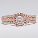 Load image into Gallery viewer, IGI Certified Lab grown Asscher Halo Engagement Ring: 14K Solid Gold Solitaire Wedding Ring