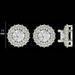 Load image into Gallery viewer, Solitaire Natural Diamond Earrings: 14k Solid Gold Halo Pave Minimalistic Studs, Certified Jewelry
