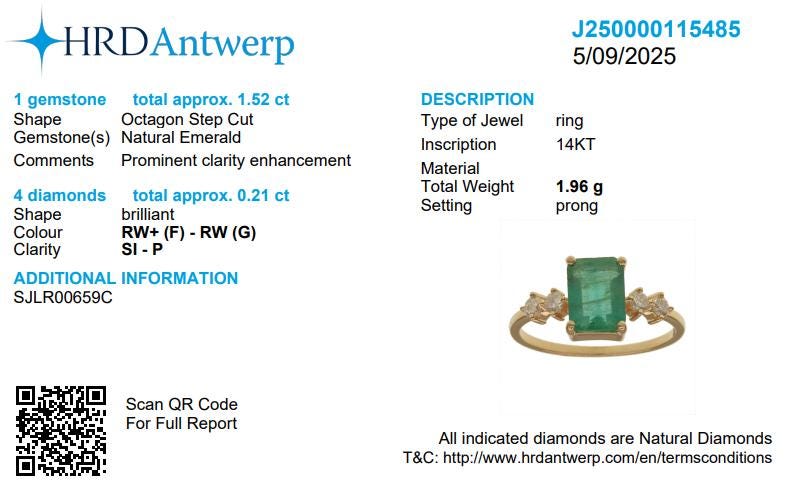 Natural Emerald Cut Emerald Diamond Ring, 14k Solid Gold, Natural Diamonds, Rectangular Gemstone Jewellery, Promise Ring, Certified Jewelry