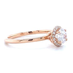 Load image into Gallery viewer, IGI Certified Lab Grown Diamond Engagement Ring: 14K Solid Gold Halo Solitaire Ring