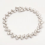 Load image into Gallery viewer, Pear Natural Diamond Tennis Bracelet: 14k Solid Gold Leaves Stackable Bracelet, HRD Certified, Ready To Ship