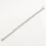 Load image into Gallery viewer, Pear Natural Diamond Tennis Bracelet: 14k Solid Gold Leaves Stackable Bracelet, HRD Certified, Ready To Ship