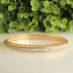 Load image into Gallery viewer, Filigree Natural Diamond Channel Bangle Bracelet: 14k Solid Gold Wedding Statement Jewelry, HRD Certified, Ready To Ship